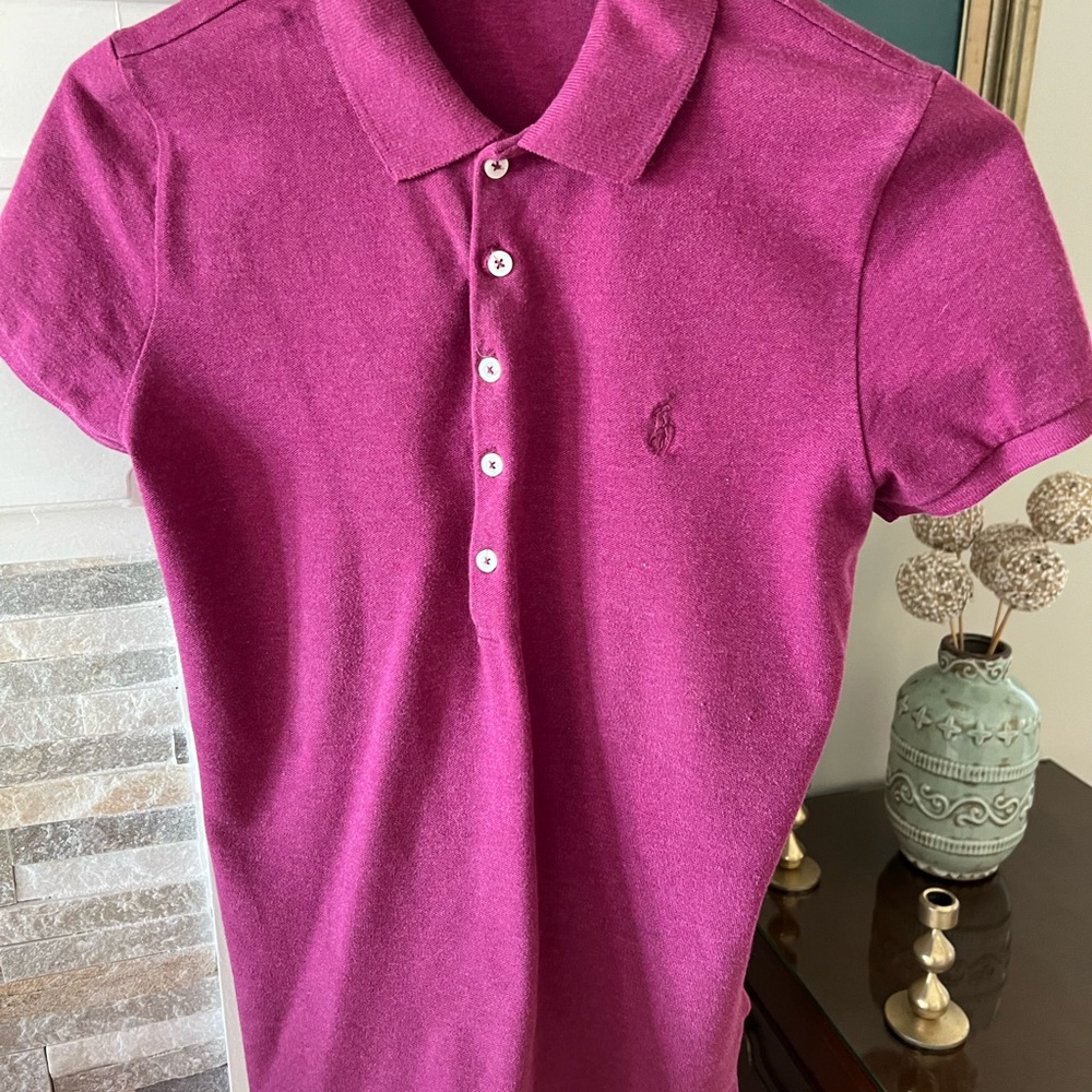 Raspberry Polo by Ralph Lauren  Women's Button Down Collared Top. Good Condition